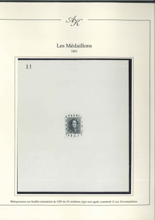 Stamp of Belgium » Belgique. 1849 Médaillons (filigrane encadré) - Réimpressions Réimpressions de 1929 du coin du 10 centimes, 20 c