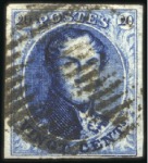 Stamp of Belgium » Belgique. 1849 Médaillons (filigrane encadré) - Oblitérations RURALE: Lot comprenant un 10 centimes isolé, une p