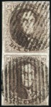 Stamp of Belgium » Belgique. 1849 Médaillons (filigrane encadré) - Oblitérations RURALE: Lot comprenant un 10 centimes isolé, une p