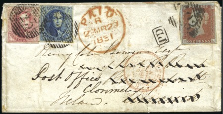 Stamp of Belgium » Belgique. 1849 Médaillons (filigrane encadré) - Affranchissements mixtes, composés, etc. AFFRANCHISSEMENT COMPOSÉ INTERNATIONAL

40c Carm