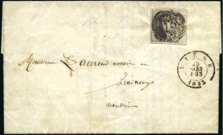 Stamp of Belgium » Belgique. 1851 Médaillons (filigrane sans cadre) - Émission 10c Brun, très largement margé avec grand bord de 