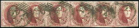 Stamp of Belgium » Belgique. 1851 Médaillons (filigrane sans cadre) - Émission EXCEPTIONNEL BANDE DE SIX

40c Carmin-vif, papie