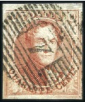Stamp of Belgium » Belgique. 1851 Médaillons (filigrane sans cadre) - Oblitérations Lot de quatre 40c carmin avec oblitérations divers