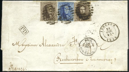 Stamp of Belgium » Belgique. 1858 Médaillons arrondis - Émission 10c Brun (2 dont un touché) et 20c Bleu, très bien