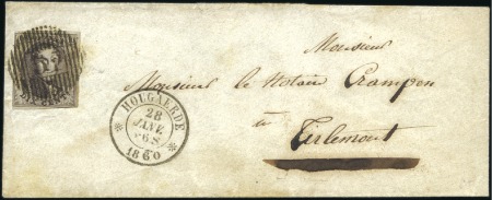 Stamp of Belgium » Belgique. 1858 Médaillons arrondis - Émission 10c Brun, au filet à deux endroits, oblitération c