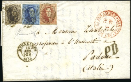 Stamp of Belgium » Belgique. 1858 Médaillons arrondis - Émission Série complète, diversement margés, oblitération d
