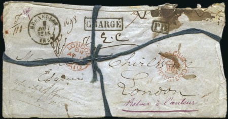 1859 (5.8) Enveloppe non-affranchie de Bruxelles p