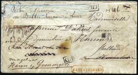 1862 (24.3) Enveloppe chargée de Liège pour Harem 