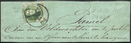 Stamp of Belgium » Belgique. 1863 Médaillons dentelés 12 1/2 : 13 1/2 1c Vert-jaune, oblitération double-cercle de Liège