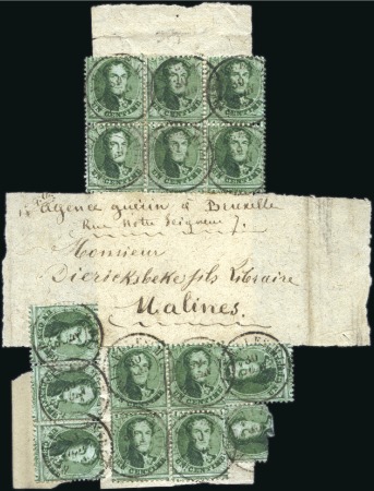 Stamp of Belgium » Belgique. 1863 Médaillons dentelés 12 1/2 : 13 1/2 EXTRAORDINAIRE AFFRANCHISSEMENT MULTIPLE

1c Ver
