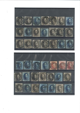 Lot de 42 timbres (10c, 20c ou 40c), dont une pair