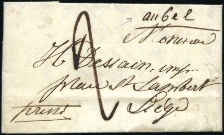1846 (14.2) Lettre du Lac de Hervé pour Liège, mar