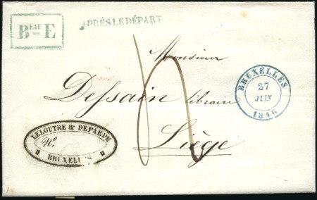 1846 (27.6.) Lettre de Bruxelles pour Liège, cache