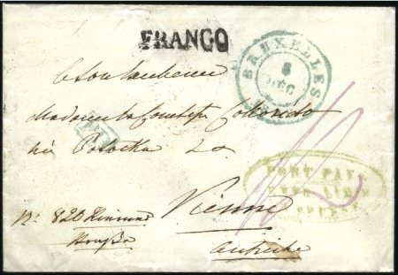 Stamp of Belgium » Belgique. Histoire Postale 1848 (8.12) Enveloppe de Bruxelles pour Vienne en 
