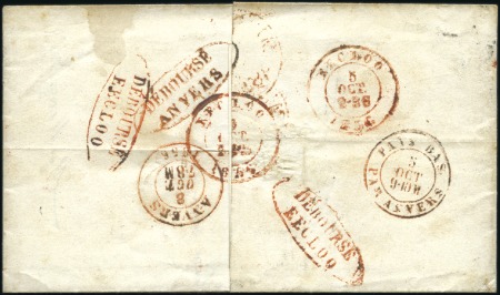 1856 (4.10) Lettre de Middelburg pour Eecloo ensui