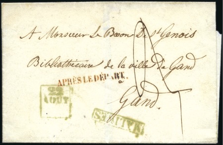 Stamp of Belgium » Belgique. Histoire Postale 1844 (22.8) Lettre de Malines pour Gand, cachets e