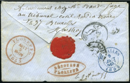 Stamp of Belgium » Belgique. Histoire Postale 1855 (28.8) Enveloppe de la Guerre de Crimée (cach