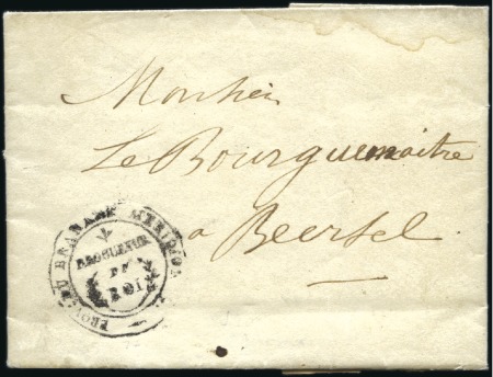 Stamp of Belgium » Belgique. Histoire Postale 1832 (5.5) Lettre de Bruxelles pour Breersel, marq