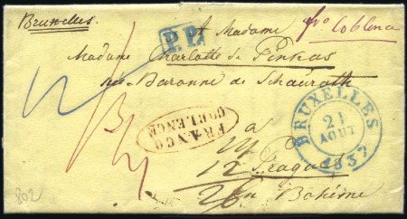 Stamp of Belgium » Belgique. Histoire Postale 1837 (21.8) Lettre de Bruxelles pour Prague, cache