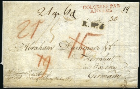 Stamp of Belgium » Belgique. Histoire Postale 1804 (25.2) Lettre de Philadélphie pour la Saxe, b