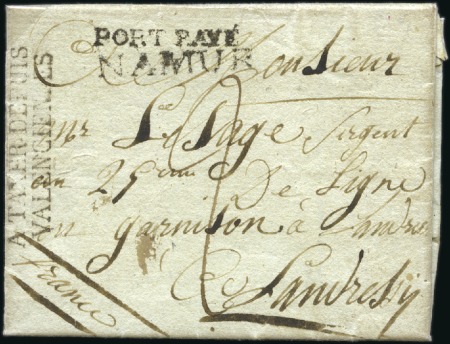 1814 (26.8) Lettre de Waseige pour Landrecy, cache