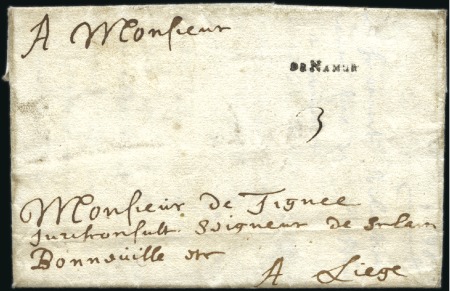1695 (5.6) Lettre de Namur pour Liège portant le c