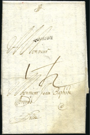 Stamp of Belgium » Belgique. Histoire Postale 1697 (1.1) Lettre de Tournai pour Lille, petit cac