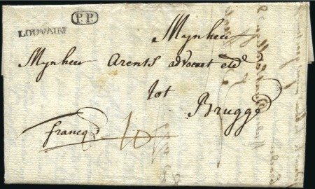Stamp of Belgium » Belgique. Histoire Postale 1779 (12.10) Lettre de Louvain pour Bruges, cachet