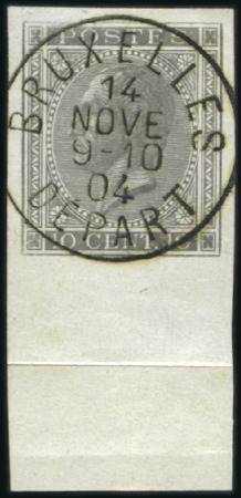Stamp of Belgium » Belgique. Léopold 1er - Nouveau Type - Émission 10c gris perle, réimpression de 1895 non dentelé a