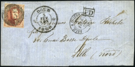 Stamp of Belgium » Belgique. 1858 Médaillons arrondis - Émission 40c Rose-rouge, grandes marges régulières, oblitér