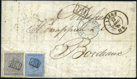 Stamp of Belgium » Belgique. Léopold 1er - Nouveau Type - Émission Griffe encadré "PD" annulant 10c gris et 20c bleu 