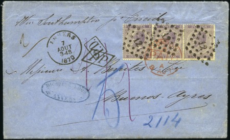 Stamp of Belgium » Belgique. Léopold 1er - Nouveau Type - Émission 1F violet en bande de trois sur lettre en double p