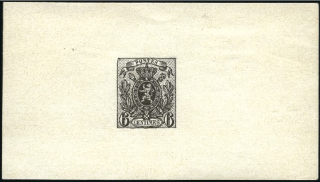 Stamp of Belgium » Belgique. 1866-67 Petit Lion - La Genèse 6c Non émis, épreuve du coin achevé (avec brisure)