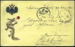 Stamp of Russia » Russia Post in China CHEFOO: 1900 Decorative postcard (with gilt Chines