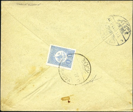 Pogradec-Starova : 1910 Cover franked by 1909 issu