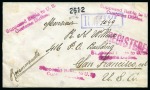 1912 Cover sent registered from Imperial bank of P