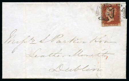 Stamp of Great Britain » 1841 1d Red 1844 Wrapper from Cork with distinctive Maltese Cross
