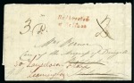 1840 & 1857 Pair of stampless covers; "Redirected at Belfast" and "MISSENT TO BELFAST"