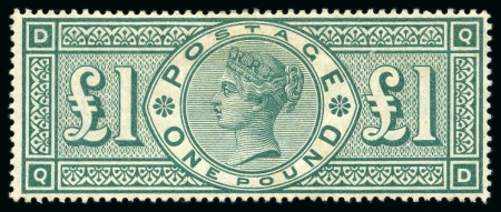Stamp of Great Britain » 1855-1900 Surface Printed 1891 £1 Green mint, couple of hinge remainders, light