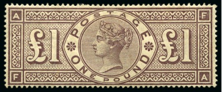 Stamp of Great Britain » 1855-1900 Surface Printed 1884 Wmk Crowns £1 Brown-Lilac FA mint large part og