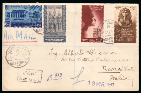 Stamp of Egypt » Commemoratives 1914-1953 1946 Arab League Congress, two commercial usages, showing