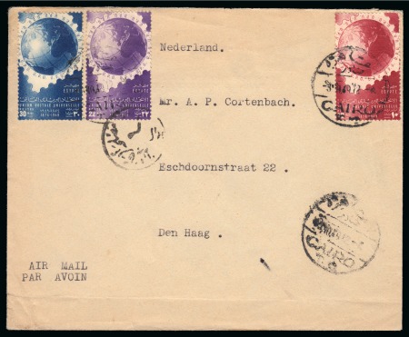 1949 Anniversary of the UPU, two usages, showing complete