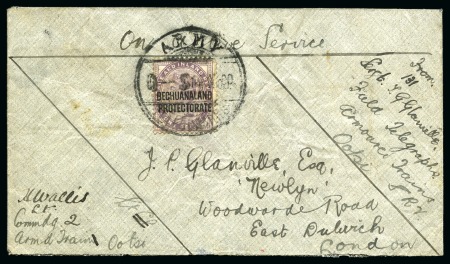 ARMY TELEGRAPHS: 1900 (May 14) Envelope endorsed "On Active Service" with 1897-1902 1d