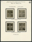 1876 1 Shahi black, imperforate, unused & used selection neatly mounted written up on five album pages