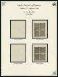 1876 1 Shahi black, imperforate, unused & used selection neatly mounted written up on five album pages