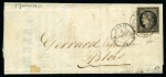 Stamp of France 05.01.1849 20c noir oblitéré par càd Paris 5 janvier 1849
