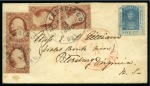 Stamp of United States » U.S. Possessions » Hawaii 1857 5c Blue, mostly good margins but with faults,