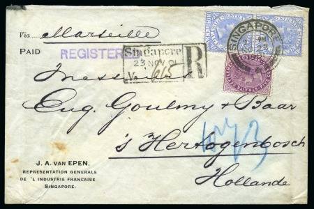 STRAITS SETTLEMENT 1901 Registered cover