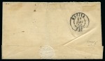 1849 20c noir oblitéré grille sur lettre de Limeurs