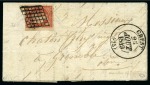 Stamp of France 1849 1F VERMILLON VIF, bien margé avec petit bdf,